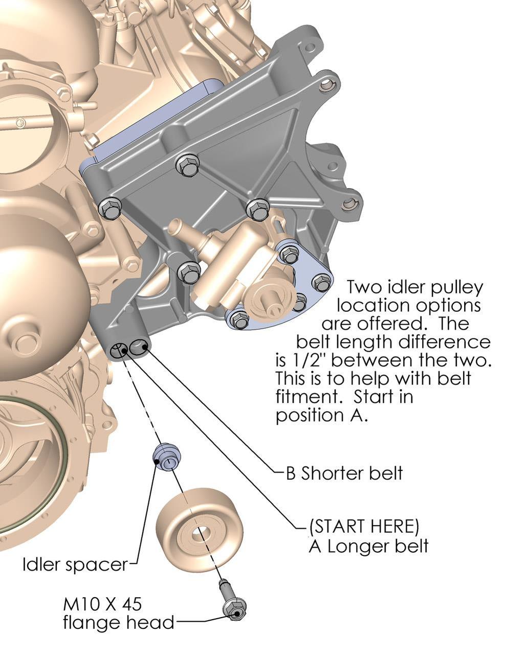Idler Pulley Installation (position options): NOTE: