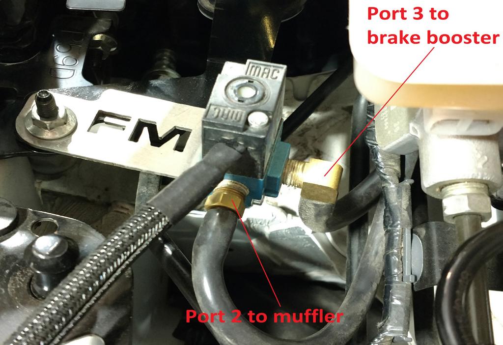 Connect the other end of this vacuum line to port 3 on the vacuum solenoid.