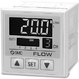 Digital Flow Switch for Deionized Water and Chemical Liquids PFD Series RoHS single controller can monitor the flow rate of different sensors.