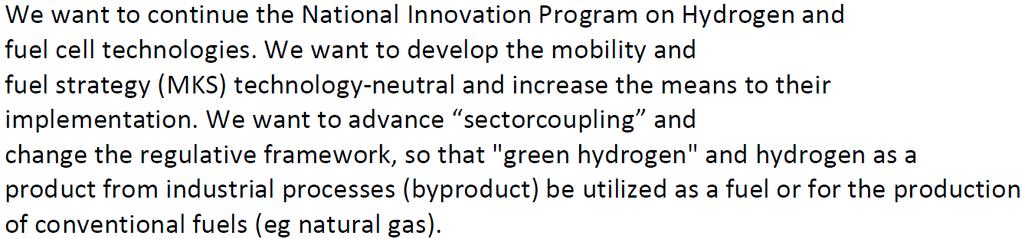 GERMAN COALITION AGREEMENT BETWEEN CDU, CSU AND SPD IS STRONGLY REFERRING TO HYDROGEN TECHNOLOGIES