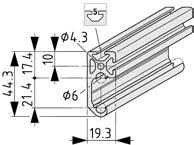 C-Rail,Rail Profiles Bearing Units K (without guiding shaft) or 1R (with 1 or 2 guiding
