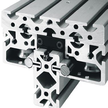The supporting profile accommodates both the drive chain and the Shaft-Clamp Profiles.