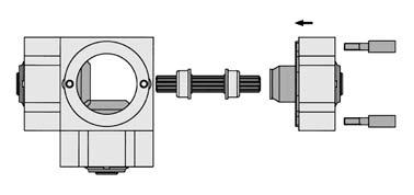 point. Extending the Bevel Gearbox WG 90 by Bearing Block K-WG to produce a WG 180.