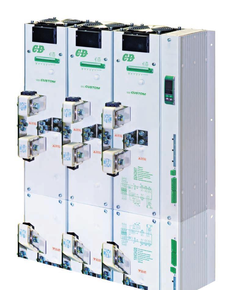 FEATURES Custom 2-3 PH is a full digital thyristor unit Suitable to drive resistive loads, two or three legs switching three wires load star or delta connected Frontal key pad standard to configure