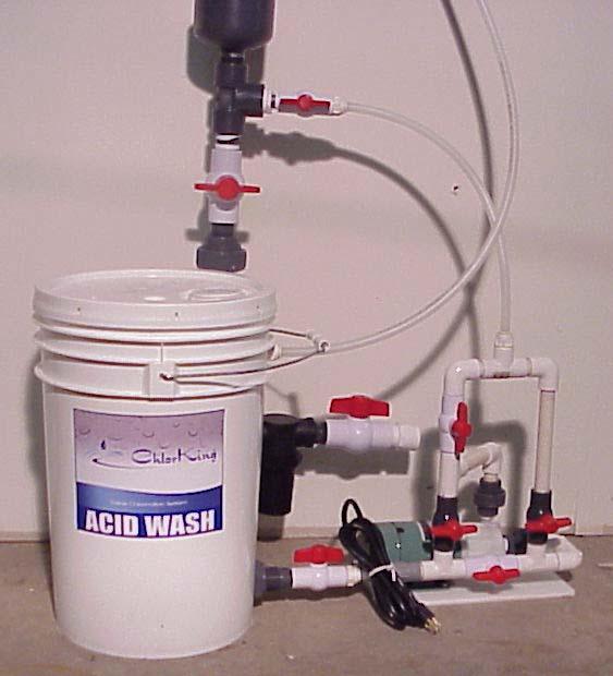 4 3 6 9 5 8 Plug the Acid Wash pump in to a 120 VAC source and start the wash cycle. Allow the pump to run until the cell is clean.