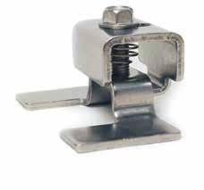 Door Clamps are assembled using the spring to retain the screw and washer to the clamp.