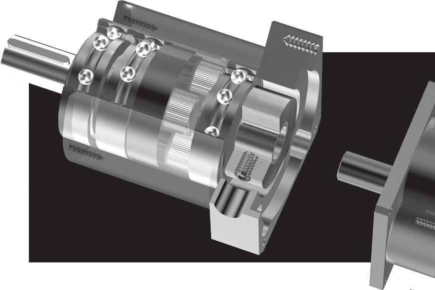PLANETARY GEARBOX FOR THE OSP-E BHD HEAVY DUTY ACTUATOR A gearbox-mounting flange allows the LP series gearbox to be mounted directly to the actuator, eliminating the need for a coupling.
