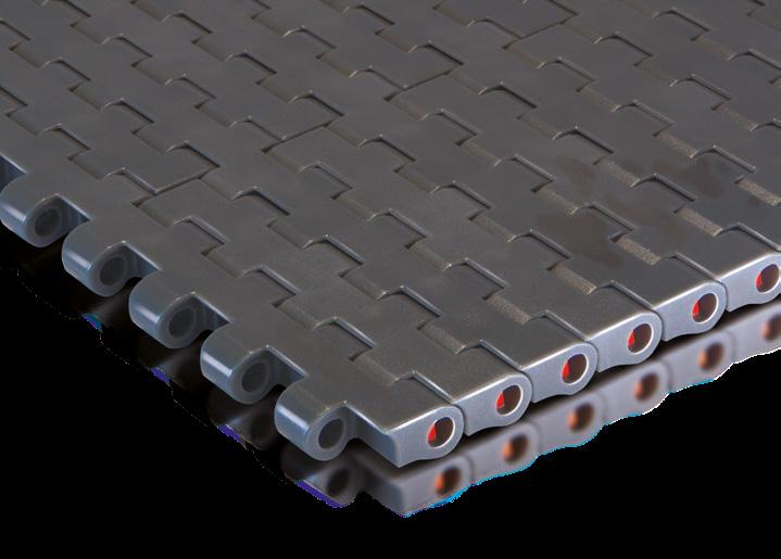 300 SERIES IMPERIAL STANDARD 1/2 Modular Belts and chains 8,7 mm (0,343 ) thickness Solid top The belt offers completely closed top surface design providing excellent product support without tipping.