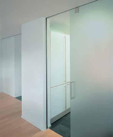 STANDARD SLIDING DOOR SYSTEMS HAWA JUNIOR 120 GP TOP-HUNG SLIDING SYSTEM FOR GLASS DOORS WITH PATCH FITTING Single straight sliding 264 lb (120 kg) Door Height 5/16 to 1/2 (8 to 12.