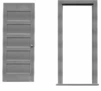 DOOR IS DETAILED ON BOTH SIDES. FRAME HAS A 3 LITE TRANSOM. MOLDED IN GRAY GLAZING. OPENING.8 x 2.1. #2032 2 SETS $3.50 THIS IS A MODEL OF A CLASSIC FIRE ESCAPE.