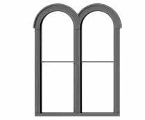 77 24 x 72 1/1 DOUBLE HUNG WINDOW INJECTION MOLDED PRECUT GLAZING AND SHADES. OPENING.