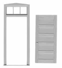 7 DOORS 36 x 84 1 LITE O SCALE DOOR. SEPARATE SO IT CAN BE MODELED IN ANY POSITION. DOOR IS DETAILED ON BOTH SIDES. FRAME HAS A 3 LITE TRANSOM. MOLDED IN GRAY GLAZING. OPENING.8 x 2.1. #2030 2 SETS $3.