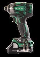 18 VOLT CORDLESS WH18DBDL2 18V Lithium-Ion Brushless Triple Hammer Impact Driver Also available WH18DBDL2P4 (bare tool only) Powered by Hitachi's new Compact 3.