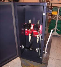 UL listing). The EO-CBC combines the features of a CBC but includes an operator with a linear motor that electrically charges the stored-energy mechanism and closes the switch.