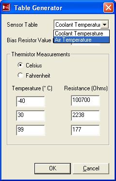 8. When the window opens, select Air Temperature from the list box 9. Ensure the bias resistor value is set to 2490 ohms. This value should not be adjusted. 12.