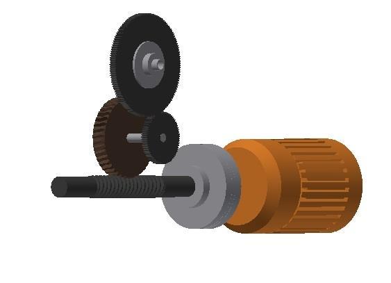 The 3D model of the proposed gear box of the c axis
