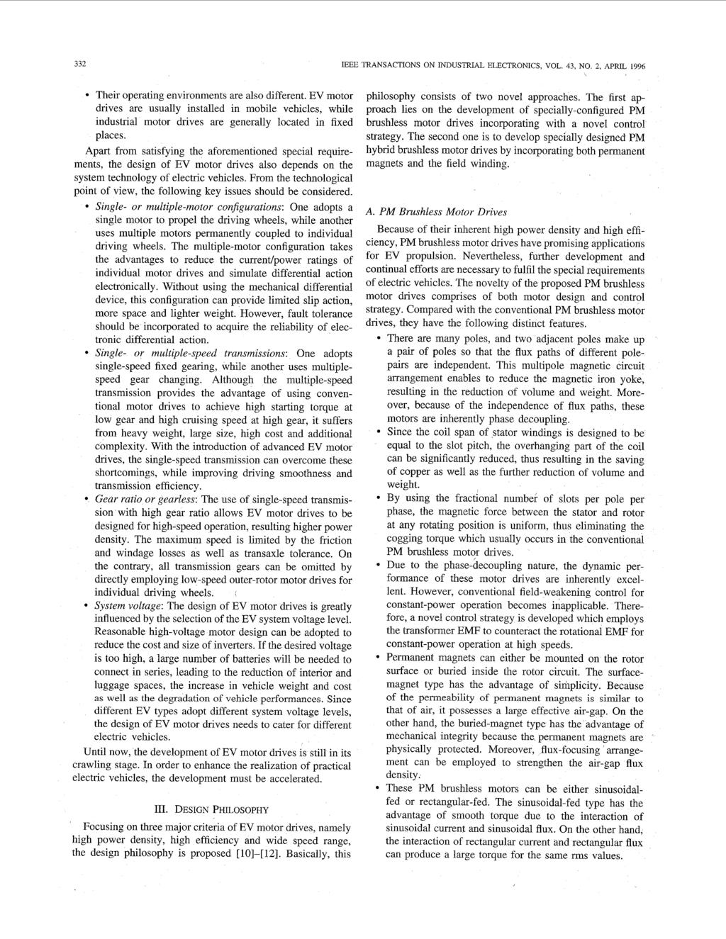 332 IEEE TRANSACTIONS ON INDUSTRIAL ELECTRONICS, VOL. 43, NO. 2, APRIL 1996 Their operating environments are also different.