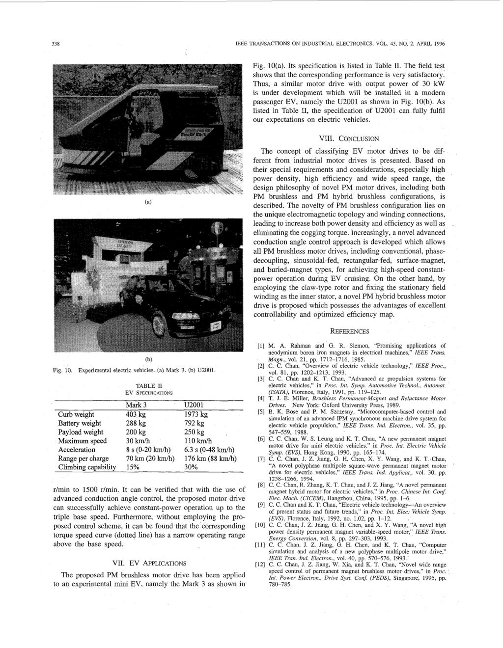 338 IEEE TRANSACTIONS ON INDUSTRIAL ELECTRONICS, VOL. 43, NO. 2, APRIL 1996 Fig. 1Q(a). Its specification is listed in Table 11.