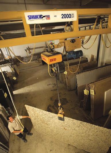 Your roof support is inadequate for a Spanco Ceiling-Mounted Bridge Crane. Typically, a standard 6-inch thick reinforced concrete floor is all that s needed for our freestanding systems.