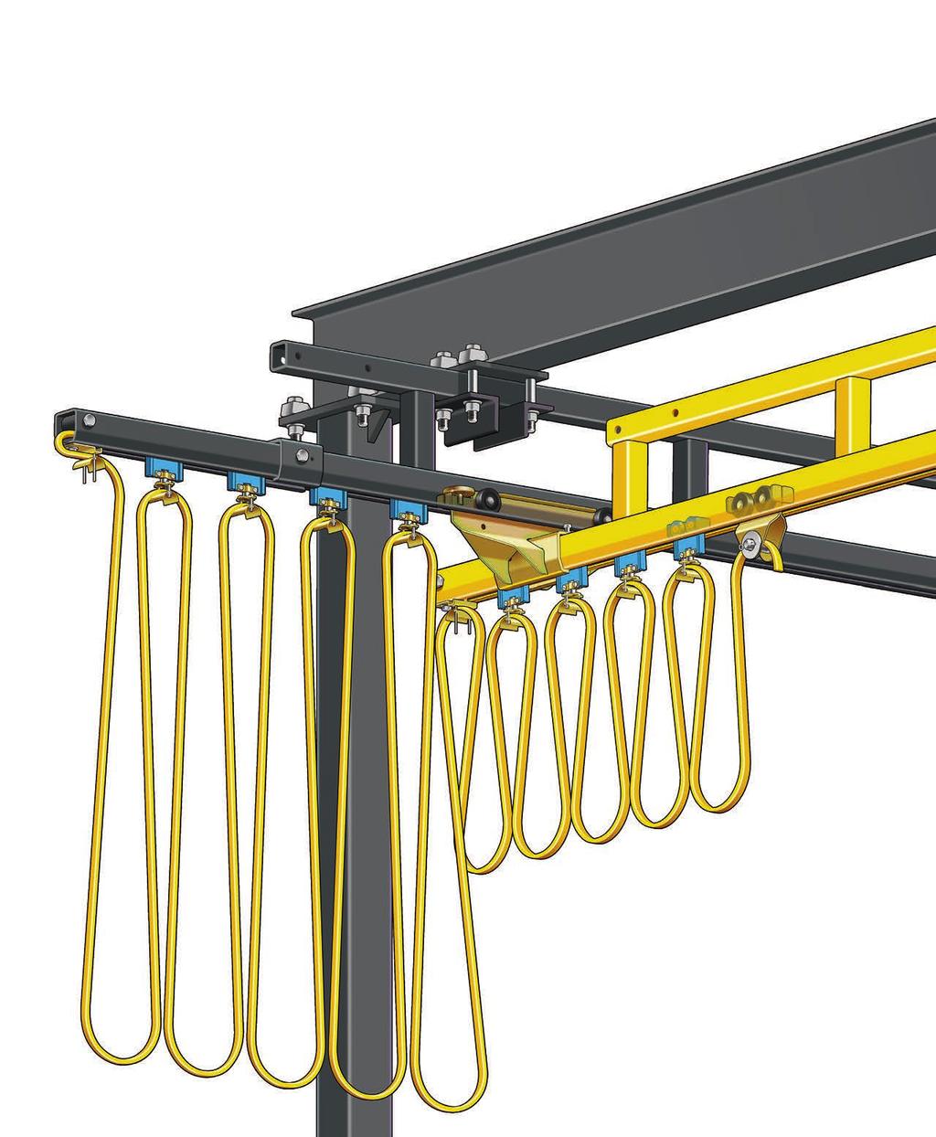 Hanger Assemblies: A For Spanco Ceiling-Mounted Systems, threaded rod hangers are
