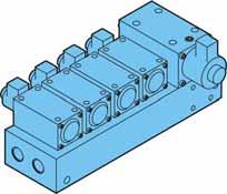 Hydraulic components POCLAIN HYDRAULICS DISPLACEMENT SHIFT VALVE BLOCK Function: Controls displacement shift for MW motors and release of parking brakes.