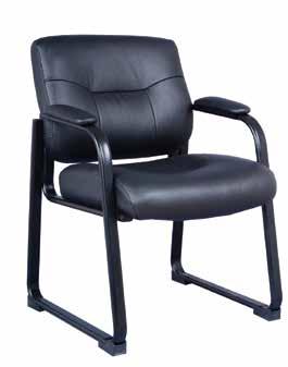 Chair Sled Base Model No. 2748 Stocked in Black Bonded Leather.