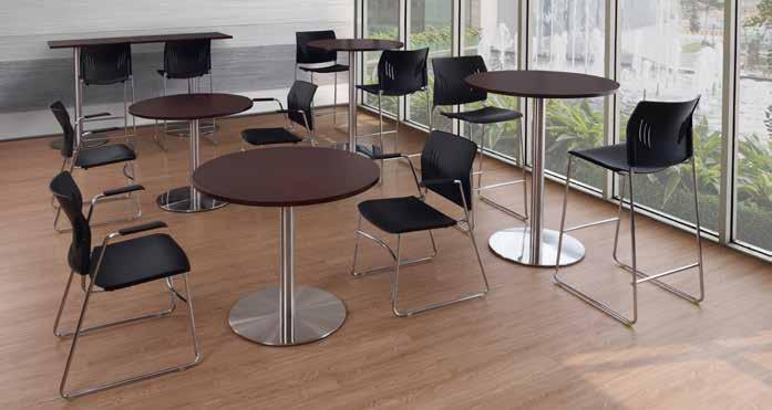Multi-use Stacking and Bar Height Chairs Multi-purpose stackable seating that is