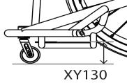 Position Footrest height front Footrest height front Rear footrest height Rear footrest height Front of footrest to rear of castor housing Footrest Size (Not ABS) Footrest plate width (Std 200)