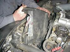 Figure 14: Wire location 2) Remove the transmission control module (TCM) from the radiator support shroud by removing