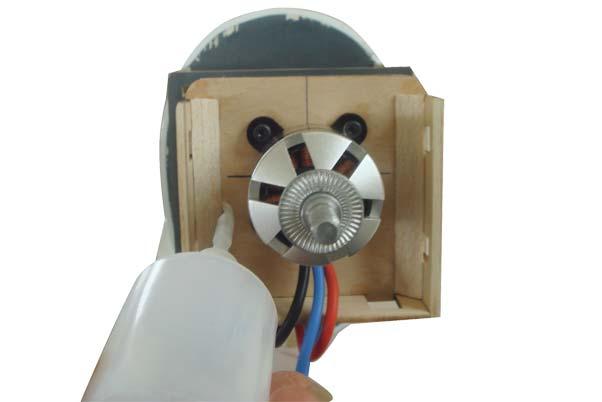 the motor box using two-sided tape and tie