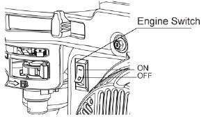 7). Move the throttle lever fully to the left (high speed). 6. Stopping the engine Please follow the steps below to stop the engine: 1).