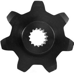 Fits late model Massey 1100 series heads. A70595084 70595084 (Agco) 745023 (NI) Lower Idler sprocket, 8 tooth, 5/8 bore. Fits all AGCO black heads 77 to 89 and NI 800 & 6500 series.