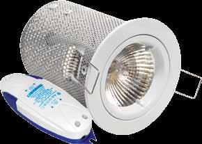 Brushed Chrome 10 pack of Low voltage fixed downlight kits with mesh covers.