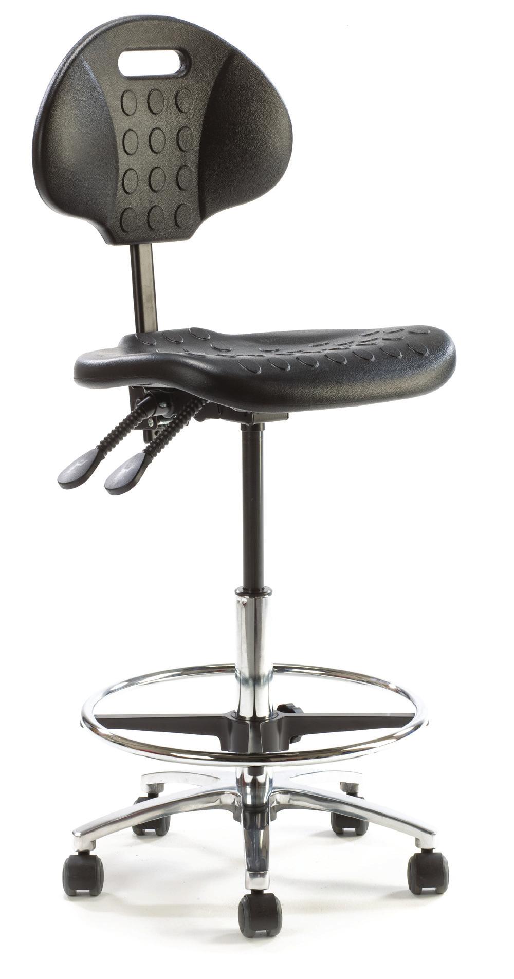 All chairs and stools are height adjustable and can be fitted with optional foot height control and a wide choice of castors.