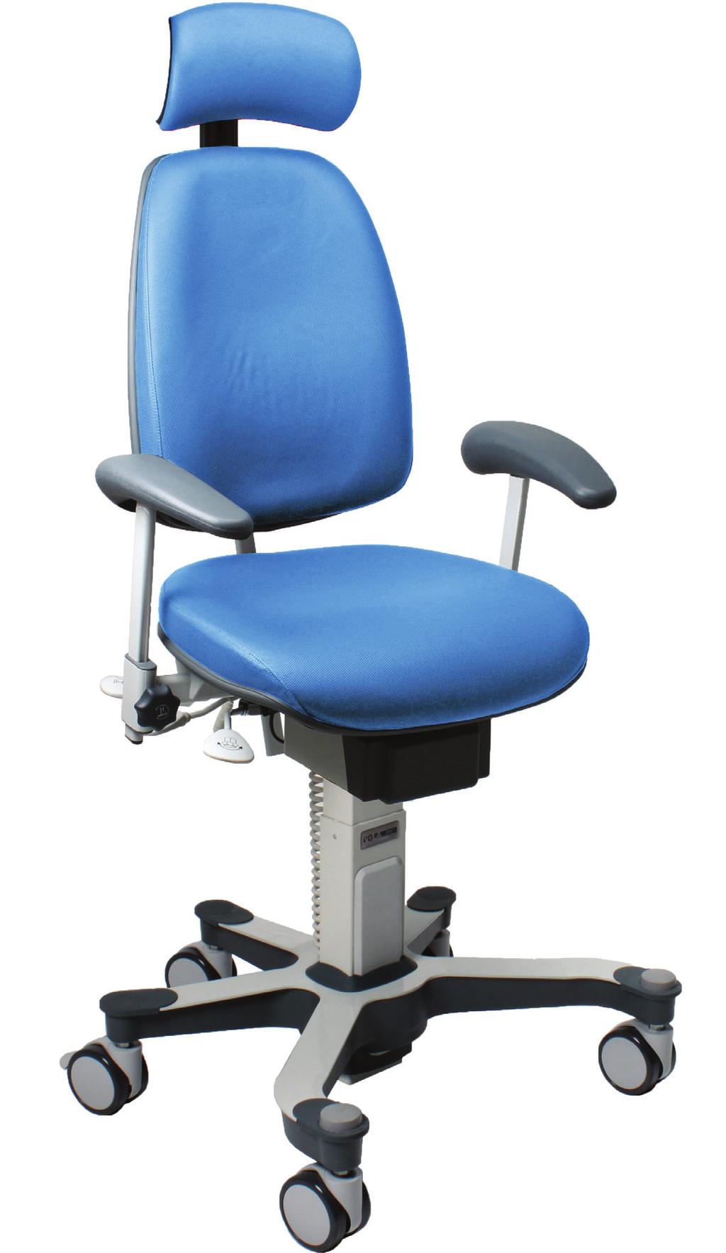 MEDIC VELA ENT Chair 110Kg Designed for use in all ENT and Ophthalmology departments this chair has electric hand operated height adjustment and provides a precise and step-less seat height.