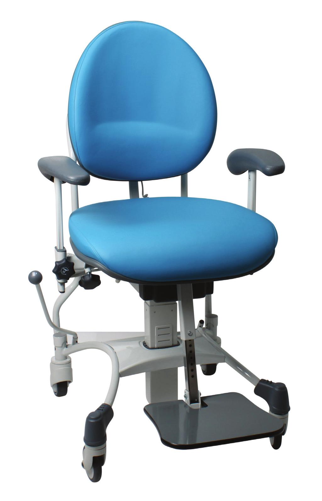 Poppy 774 AL Peacock 770 Jet 776 Grass 775 Ivory 773 Black 771 Meteor 777 Artesian 772 VELA Mammography Chair 160Kg Designed to provide a safe and efficient examination facility for the benefit of