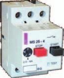Motor protective circuit breaker MS25, MST25 Main application field: control (start-up, protection and switch-off) of AC electric motors with powers up to 11 kw (380/400 V) or other consumers up to