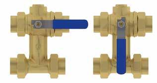 matching 80mm centre inlet/outlets. The bottom ball valve has three ports machined in a T configuration.