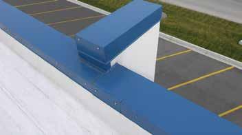 040 aluminum: 8" AAP 300 lb/ft 2 12" AAP 280 lb/ft 2 12" AAP 296 lb/ft 2 16" AAP 270 lb/ft 2 16" AAP 233 lb/ft 2 FLAT COPING Provides complete finish to parapet walls Installed using a continuous