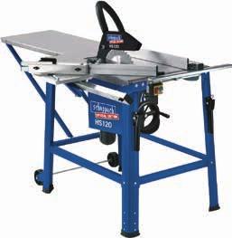 or rear of table 83mm depth of cut @ 90º 49mm depth of cut @ 45º 800mm work table height Includes sliding table & stand Ø100mm dust chute TCT blade tilts to 45º