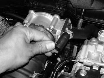 Loosen the clamp on the throttle body using 8mm nut