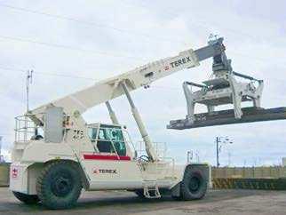Terex reach stackers can also be equipped with matching lifting equipment, including: