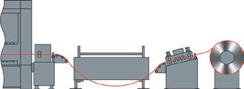 The motorized wheel and thread table allow smooth threading into the servo feeder/straightener.