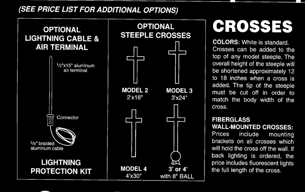Cross, Ball and Lightning Protection Options Are Available On Any