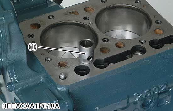 Tappets 1. Remove the tappets (1) from the crankcase. (When reassembling) Visually check the contact between tappets and cams for proper rotation. If defect is found, replace tappets.