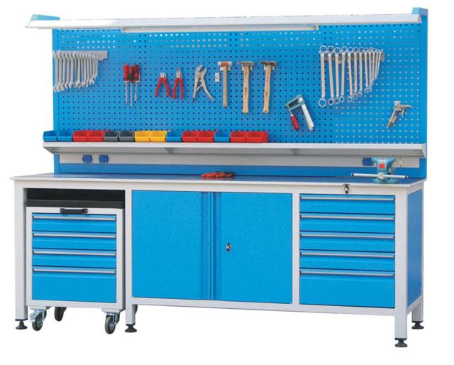 14- Workbench Width Depth Bench Height Panel Height Bench-top Drawer Units&Measures Body Color Drawer Color Drawer Capacity Cabinet Door Shelf System Shelf load capacity Locking System Drawer System