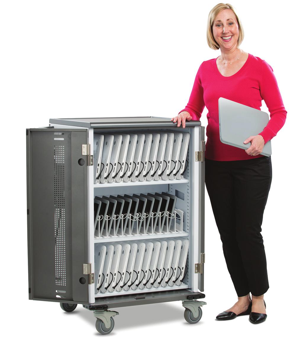 devices: tablets, Chromebooks, laptops and more Separate locking IT area Durable, solid construction with