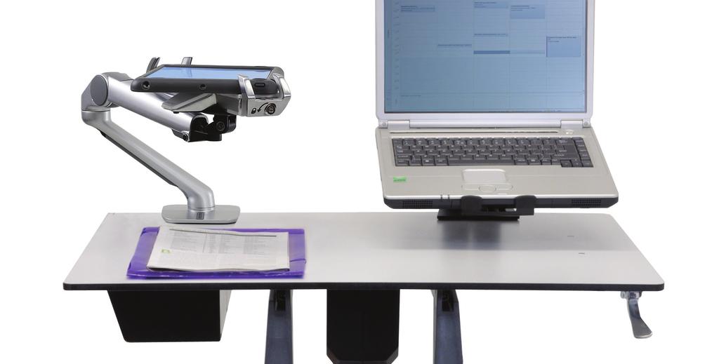 Tech Furniture & Mounts WorkFit-A Sit-Stand Workstation Side or rear desk attachment is ideal for cramped