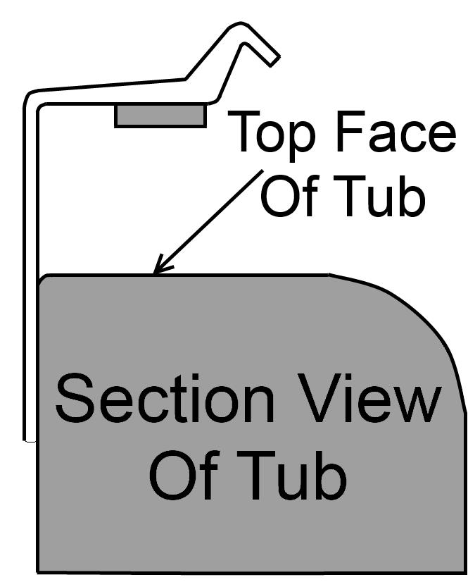 Required tools: None Figure 5 Align the NOTCHED inside edge of the extrusion with the inside drivers side edge of the tub pushing the notched area side extrusion up against the headboard mounting