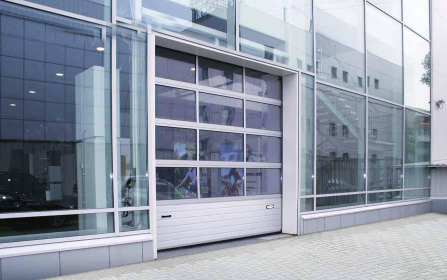 panels for sectional panoramic doors consist of special aluminium sections and glazing.